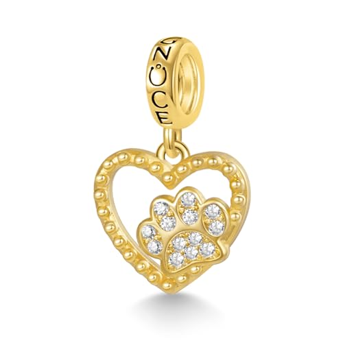 Image of GNOCE Pet Dog Bowl Bead Charm For Women, S925 Sterling Silver Bead Charm NecklaceBracelet for Her, Jewelry Gift