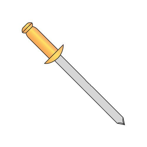 1/8" x .18"-.25" (#44) Standard Blind Rivets/Copper Body/Steel Mandrel/Barrel Length: .400" (Carton: 10,000 pcs)