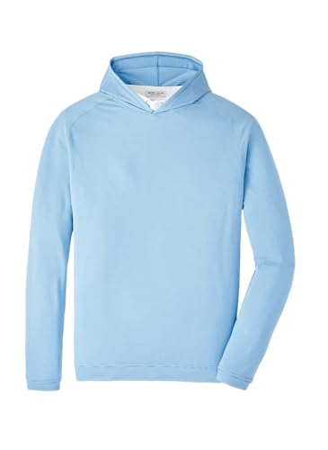 PETER MILLAR Men's Pine Sugar Stripe Performance Hoodie, Evening Tide, XL Blue