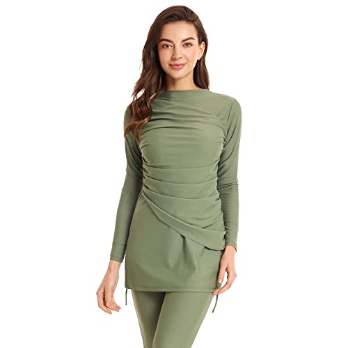 OBEEII Womens Muslim Swimsuits Full Coverage Long Sleeve Swimwear Burkini Hijab Bathing Suit3