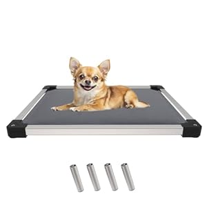 FXW Titanest Padded Dog Bed for Crate, Chew-Proof Elevated Cot for Indoor/Outdoor/Camping Use, Durable & Washable Pet Bed for Puppy and Small Dogs, 24-Inch, Grey
