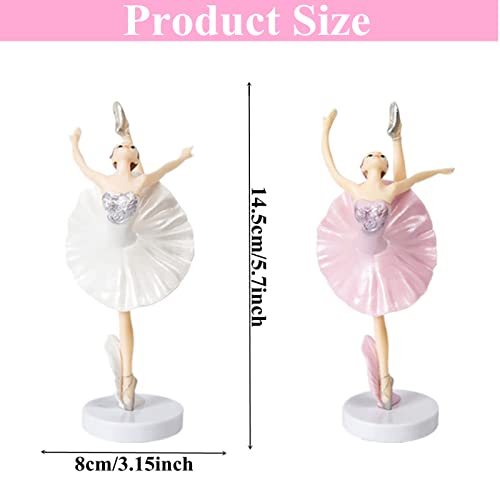 Uoeo 6 Pcs Ballet Girl Cake Topper - Dancing Ballerina Girl Figurine Cake Decorations Pink Cake Toppers For Ballet Girl Baby Shower Birthday Party Wedding Decoration #TOP1