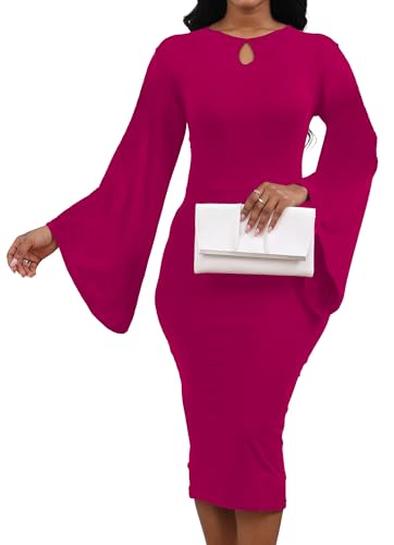 Image of SeNight Women's Elegant Dress Bodycon Work Business Pencil Dresses