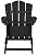 KINGYES Folding Adirondack Chair, HDPE All-Weather Patio Chairs, Wooden Textured Lawn Chair for Poolside, Backyard, Deck, Fire Pit, Black