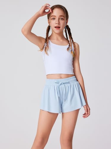Girls Flowy Athletic Shorts Running Tennis Active Butterfly Shorts Double Layer with Pockets Quick-Drying Shorts3