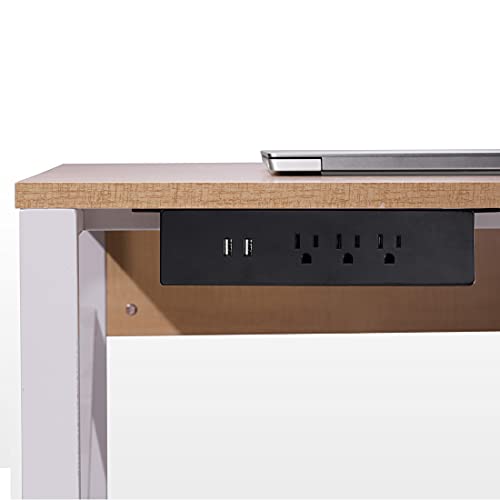 Under Desk Power Strip, Haylink in Desk Outlet with 2 USB Port, Desk Edge Mount Power Strip Connect 3 Plugs, 6FT Extension Cord for Home Office Conference, UL Listed(Black)