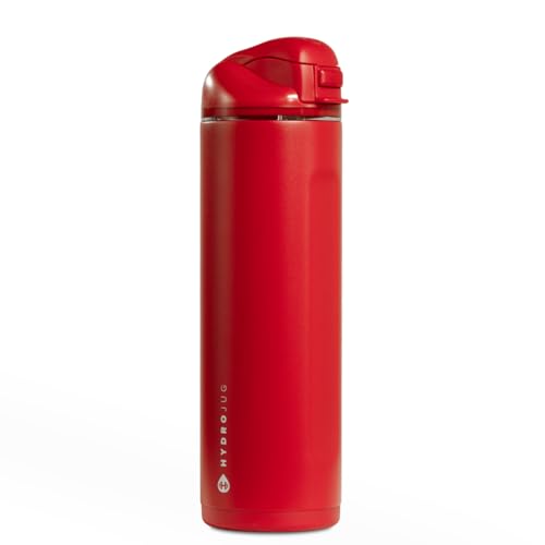 HydroJug Ease2o Water Bottle with Straw & Chug Lid, Stainless Steel, Vented Cap to Help Reduce...