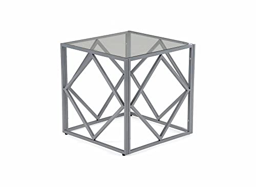 Deco In Paris Table Basse Design en Verre et métal carrée Elio