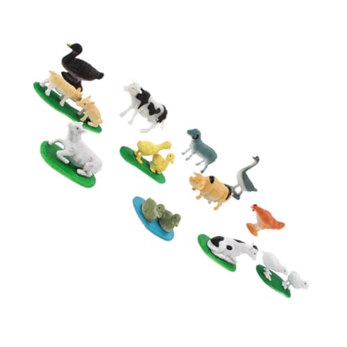 BESTonZON 12 Piezas Figuras de Animales de Granja Miniaturas con Detalles Realistas para Decoración de Tartas y Juguetes Educativos