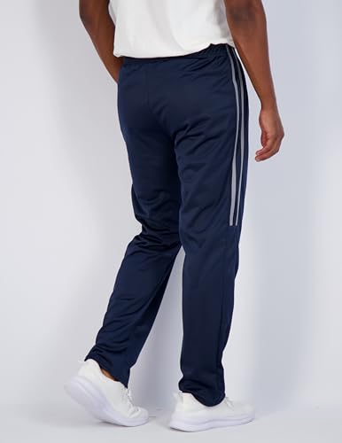 Real Essentials 3 Pack: Men's Active Athletic Casual Tricot Open Bottom Sweatpants with Pockets (Available in Big & Tall)3