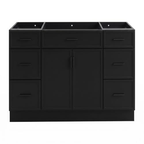 Image of 48 Inch Bathroom Vanity Without Sink, 6 Drawers & 2 Soft‑Close Doors