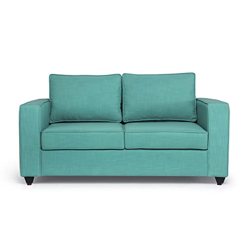 Image of Wakefit Sofa Set | 3 Year Warranty | Sofa 2 Seater, 2 Seater Sofa for Living Room, Wooden Sofa Set, Couch Sofa for Living Room, Sofa for Living Room - Napper(Linen Charm : Linen Charm Lagoon)