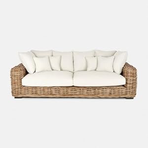 Loberon Outdoor Sofa Rimini XXL Braun/Creme