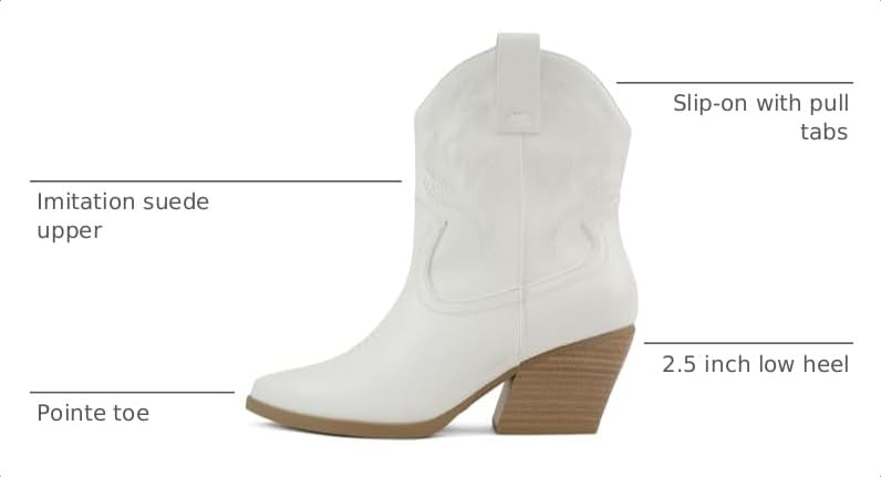Image of Soda inchBLAZING inch ~ Women Western Bootie Pointe Toe with Low Heel (Wide Fit Available)