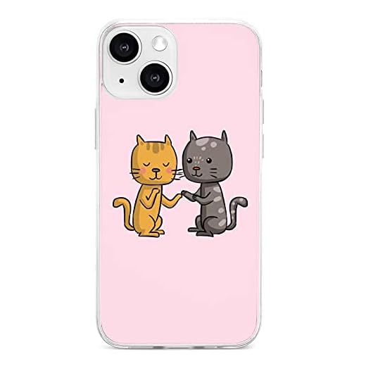 Rolig TPU mobiltelefon grundfodral Custmake rolig svart katt och vit katt för iPhone 13 mini pro max för pojkar flickor vänner familj make fru bröder systrar
