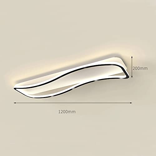 Plafonnier linéaire LED moderne noir à intensité variable en métal