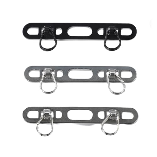 3 Pieces Metal Phone Tether Tab, Hanging Double Buckle Ring Phone Tether Tab, Thin and Strong, Can Prevent Falling and Loss (Black, Primary Color, Silver)