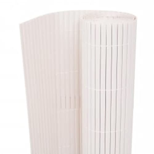 Gecheer Gartenzaun Doppelseitig, Dekorative Zäune, Gartenzaun, Balkon- oder Terrassen-Sichtschutz, Sichtschutzzaun Windschutz Sichtschutzmatte Sichtschutz Zaun Balkon Garten Terrasse, 110x400 cm Weiß