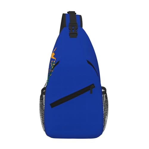 Bolso bandolera azul con cremallera de seguridad y cómodo diseño de talla única