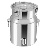 ★Pichet à lait Bidon A Lait en inox avec couvercle à boucle de sécurité anti-fuites : bidon à lait inox Grâce à son système de verrouillage à boucle robuste, le couvercle ferme hermétiquement le récipient pour éviter les déversements et la contamination.pot a lait inox bidon Idéal pour transporter du lait, de l’eau ou d’autres liquides en toute sérénité.