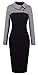 Homeyee Women's Retro Chic Colorblock Lapel Career Tunic Dress B238 (L, White)