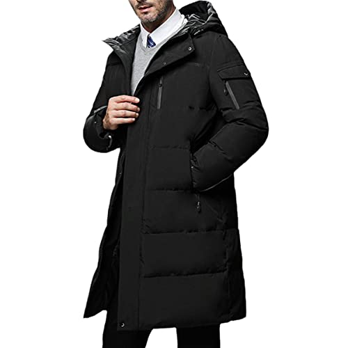 Doudoune d'hiver homme noire veste chaude épaisse matelassée à capuche