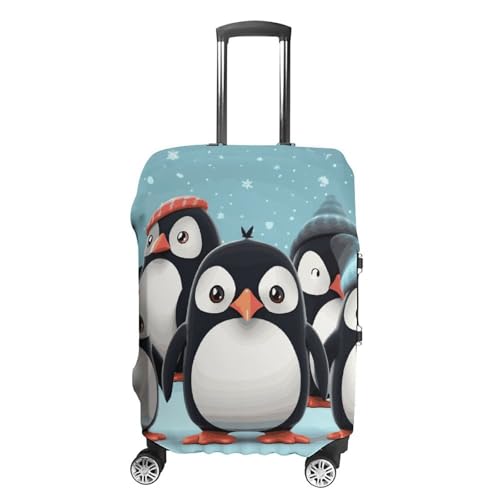 Cute Penguins Printed Luggage Cover Protector, Fits 18-32 Inch Luggage