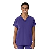 Wink Nova Women's Drop Shoulder Boxy Scrub Top - Grape, XL