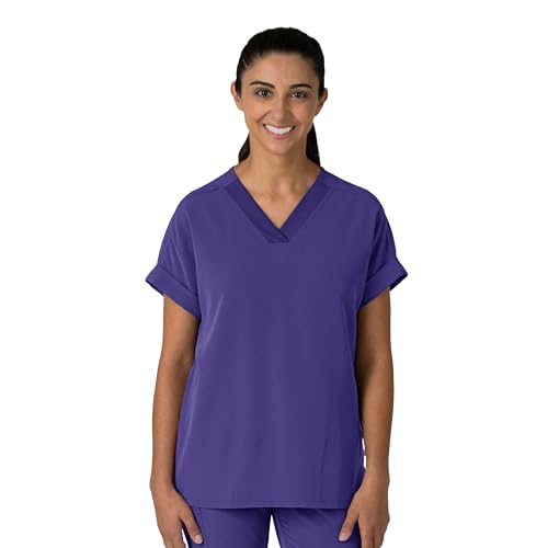 Wink Nova Women's Drop Shoulder Boxy Scrub Top - Grape, XL
