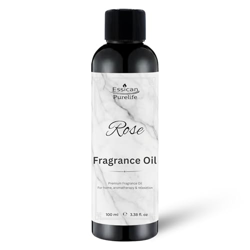 Essican Purelife Rose Fragrance Oil for Candle Making Scents 100ml, Scented Oils for Humidifier - Long Lasting Aroma Candle Scents Wax Melt Fragrance Oils for Soap Making & Bath Bombs