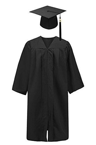Annhiengrad Unisex Adult Matte Graduation Gown Cap with Tassel 2020,Black,Size 45