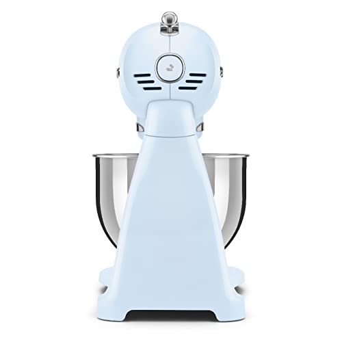 Smeg SMF03PBUK Full Colour Stand Mixer, 50's Style, 10 Speed Settings, 800W, Pastel Blue