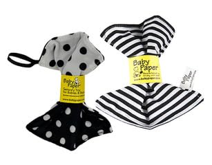 Original Baby Paper - Crinkle Teether and Sensory Toy for Babies and Infants | Black and White Stripes & Black and White Dots 2pk | Non-Toxic, Washable | Great for Baby Showers