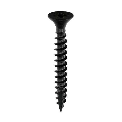 5x40 (10x1.1/2) Black Wood Screws Countersunk Phillips Head Small Steel Screws Chipboard MDF Cabinet Furniture (Pack of 20
