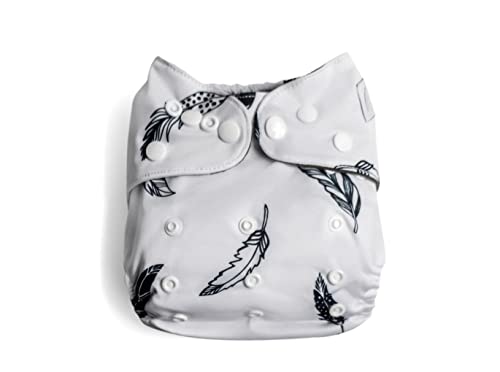 Elle Belle Baby 3 Stain Resistant - Charcoal Bamboo Lined All In One Diapers & 6 Charcoal Bamboo Inserts (Black & White) #TOP3