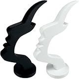 Generisch Abstract Face Design Brillenhalter & Sonnenbrillen-Regal - 3D-Druck künstlerische Dekoration für Home Office, Brillenorganizer für Männer und Frauen (2er-Pack) (Schwarz, Weiß)