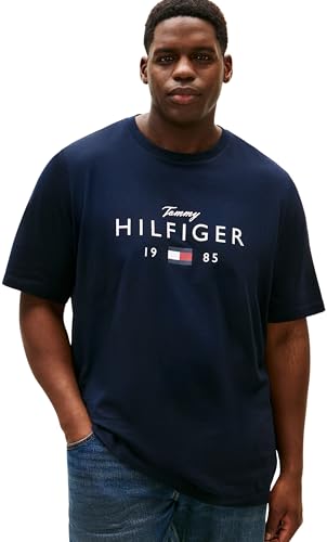 Tommy Hilfiger BT-Brand Love Big Hilfiger tee-b Mw0mw43005 Camiseta S/S, Azul (Desert Sky), 3XL Talla Grande Hombre, Azul (Desert Sky), 3XL Grande