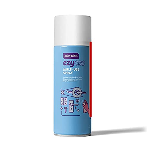 Asian Paints ezyCR8 Rust Remover Spray for Home & Automotive Maintenance, Effective Rust & Grease Removal, Lubricant Spray for Hinges, Chains & Gears, Absolute Protection from Dust, Multi Surface Usage, Cleans and Disinfects, Transparent, 250 ml