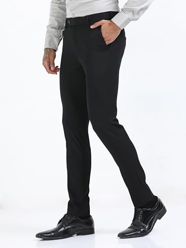 Image of Mc Henry Men's Techno Flex 2inch-Waist Expandable Wrinkle Free Slim Fit 4 Way Lycra for Elite and Luxurious Formal /Casual Trousers