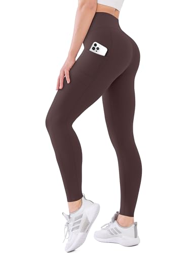 Image of High Waisted Leggings with Pockets for Women Buttery Soft Full Length Capri Workout Yoga Pants Compression Pants