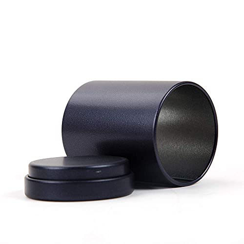 Small Tin Can Box Canister with Lid for Coffee Tea Candy Storage Loose Leaf Tea Tin Containers Storage 5 Pcs (Black, M)