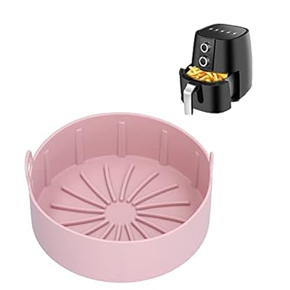 Silikontopf, wiederverwendbare Heißluftfritteuseneinsätze, Heißluftfritteuse-Ersatzschale, Küchenfritteusekorb, Heißluftfritteuse-Backzubehör(Rosa) – Bild 4