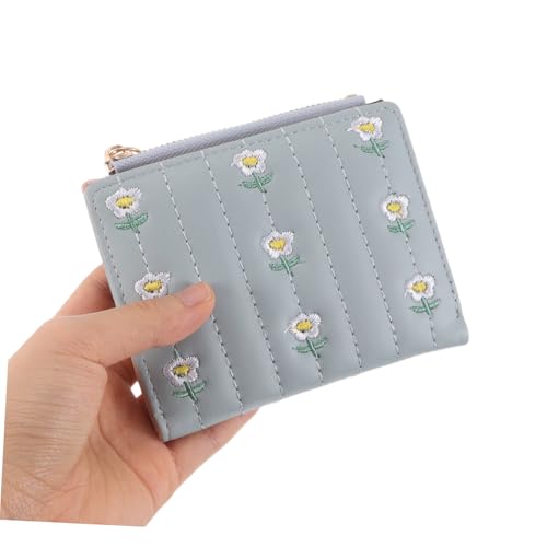Wallet: Women Cute Coin Purse With Floral Embroidered Pu Bifold Card Holder Compact Two-fold Design For Easy Carrying4