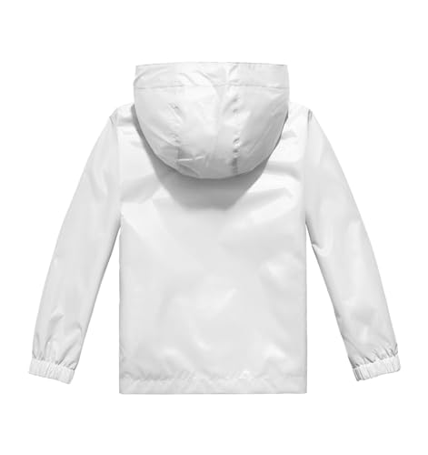 Image of Boys Girls Rain Jackets Lightweight Waterproof Hooded Raincoat Lined Windbreakers for Kids