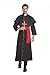 GRAJTCIN Priest Costume for Men Clergy Robes Pastor Costume Medieval Priest Monk Hooded Robe Suit for Men Red Line M