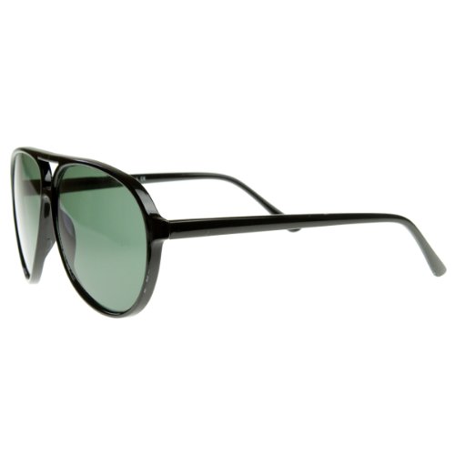Vintage Inspired Classic Tear Drop Plastic Aviator Sunglasses (Black)3