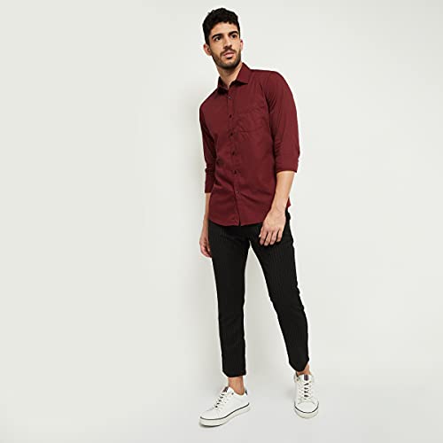 Image of Max Men's Cotton Regular Fit Solid Full Sleeves Casual Shirt