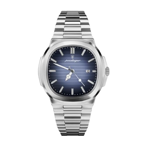 Genérico Reloj Hombre Acero Inoxidable, Resistente al Agua, Fecha y Manecillas Luminosas,...