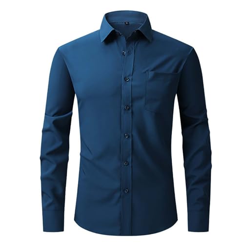 Camisa de manga larga elástica para hombre en entornos de oficina y negocios