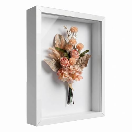 Intcwkan Cadre Photo Profond à Remplir 20x29 cm, Cadre 3D A4 avec Plexiglas Premium pour Objet, Photos, DIY Artistique, Médailles, Fleurs Séchées -...